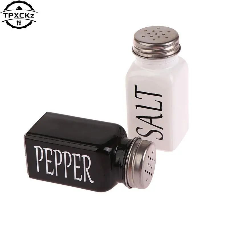 Seasoning Jar Glass Salt Pepper Shaker Kitchen Condiment Storage