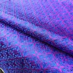 Elegant Vintage Floral Damask Silk Satin Brocade Jacquard Fabric for Sewing and Upholstery (PURPLE)