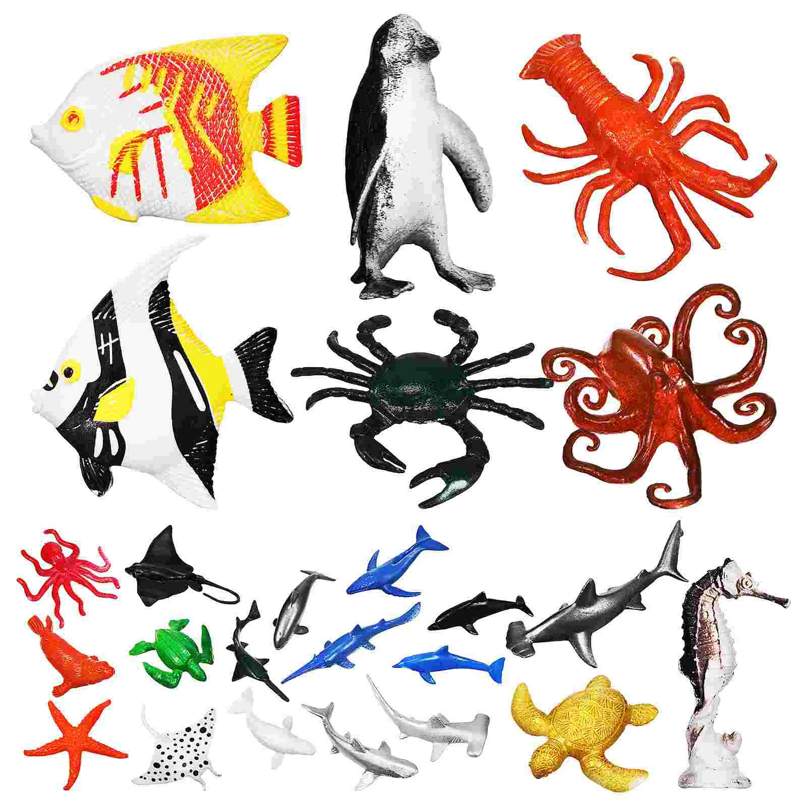 

24 Pcs Mini Small Sea Animal Toys Creatures Animals Fake Goldfish Figures Ocean Figurines Plastic Miniature