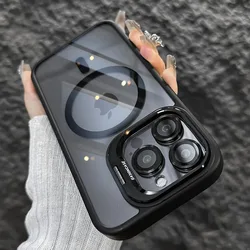 Deluxe Magnetic Shockproof Phone Case with Stand & Glass Lens Protector for iPhone 18 Pro Max (Black)