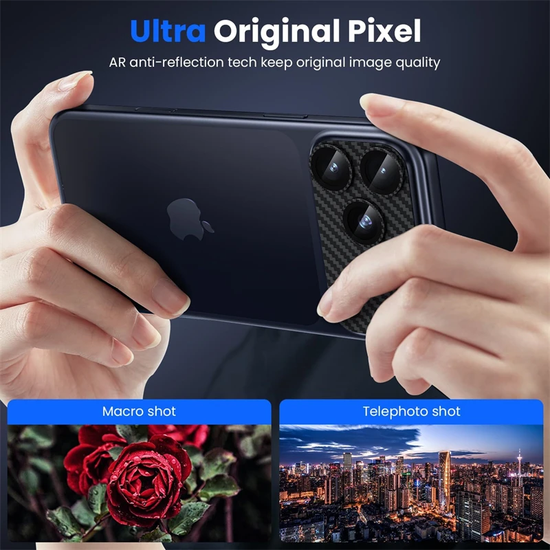 Carbon Fiber Camera Lens Protector Case - Premium Phone Cover Accessory