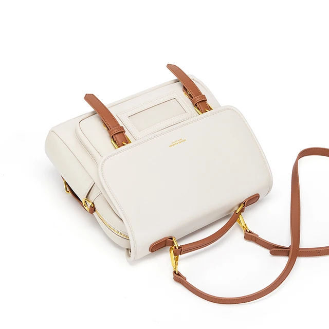 Cnoles Milk White Large Capacity Female Luxury Backpacks for Teenagers School Bag 5