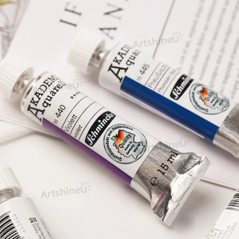 24 Colors Premium Water Color 15ML Tin Tube for Schmincke Akademie Aquarell-College Watercolor Artist Student Art Supplies