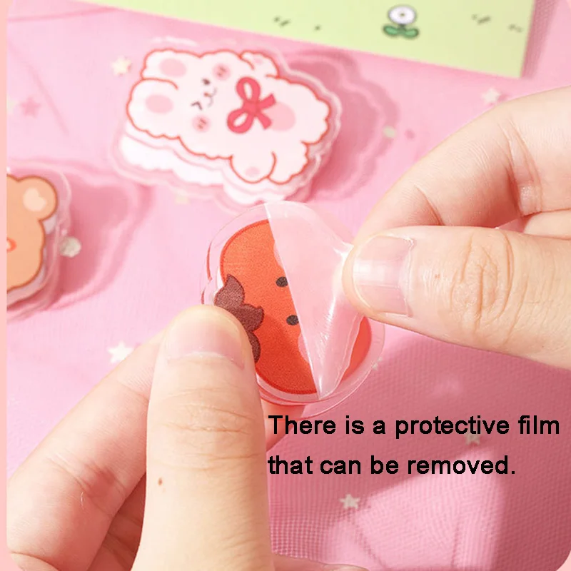 Paper Clips 6 pieces Cute Cartoon Kitten Clip Acrylic Transparent Memo Paper Clip Journal Scrapbook Decorative Supplies School Stationery