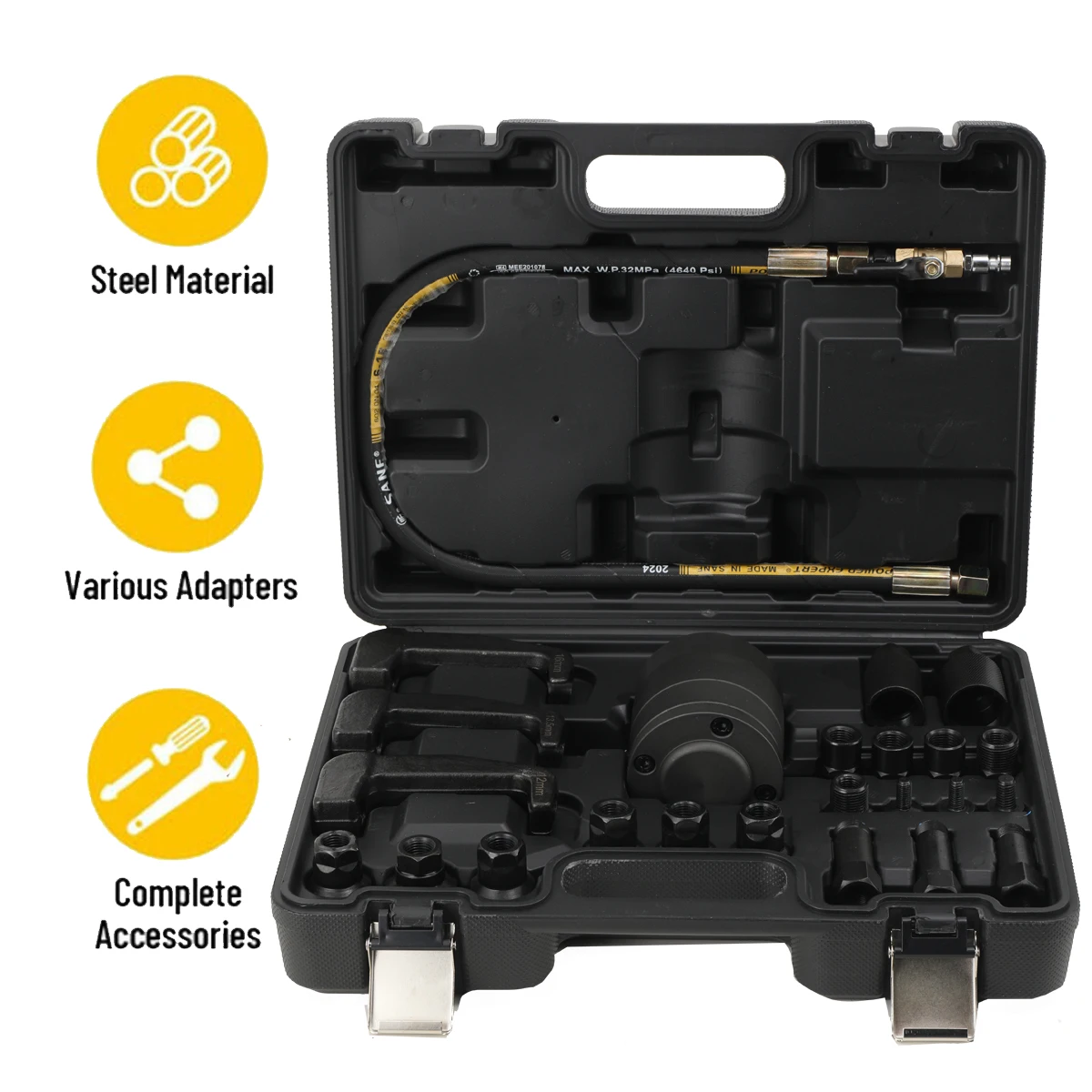 24PCs Professional Pneumatic Diesel Injector Puller Removal Tool Kit neumatic Injector Extractor Air Vibration Set