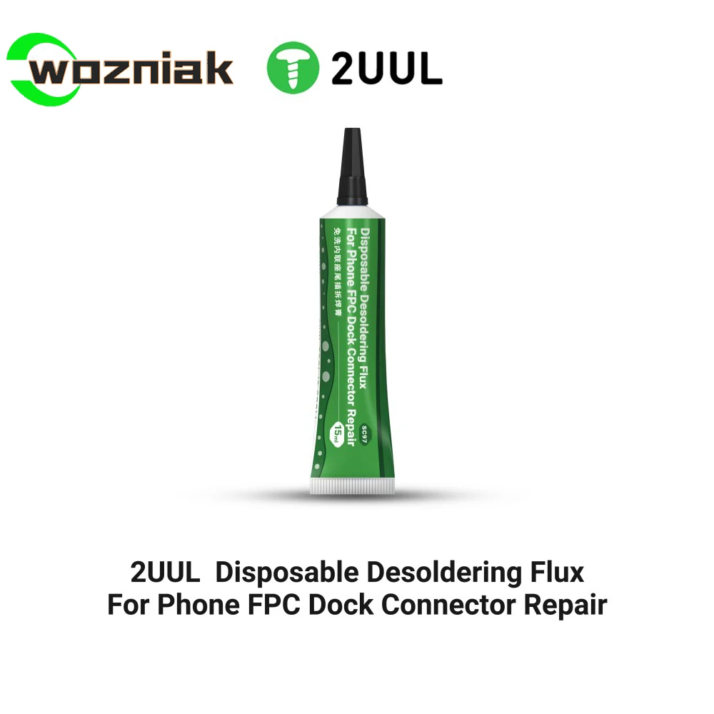 2UUL SC97 15ml 휴대 전화 FPC 용 일회용 디 솔더링 플럭스 내부 소켓 테일에서 솔더 페이스트 삽입 및 제거