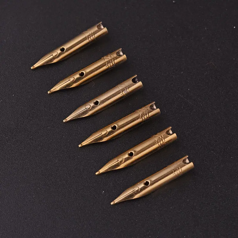 5pc 18.5mm 골든 파인 펜촉 613 618 601 616 616S 만년필 잉크 펜 편지지 사무실 학교 용품 쓰기 선물