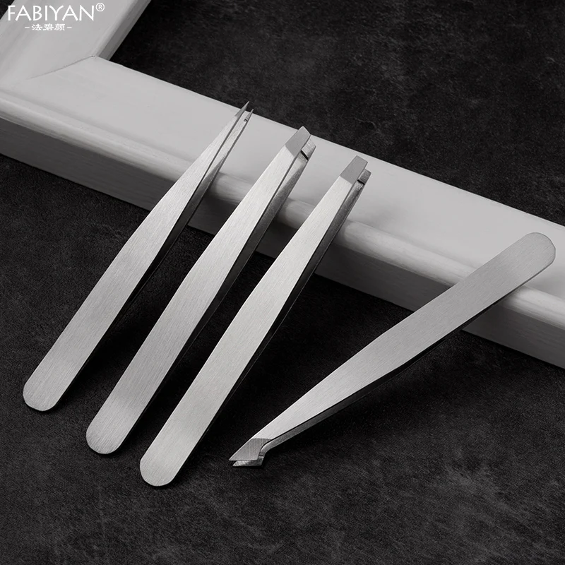 4Pcs Stainless Steel Eyebrow Tweezers Hair Removal Trimming Makeup Eyelash Extension Clip Tool eyelash tweezers eyebrow tweezers