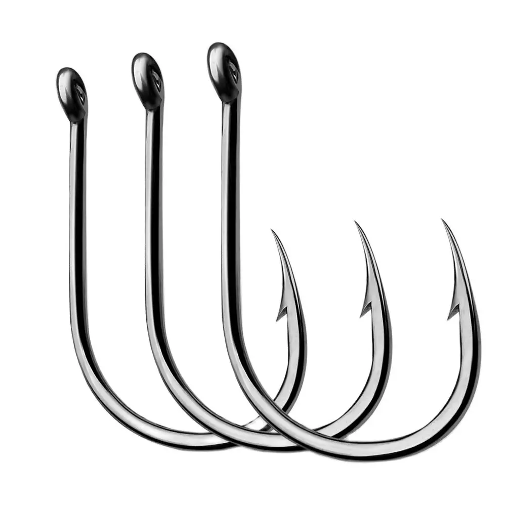 InlineCircleHooksSaltwaterFishingCatfishHooks100pcsColsedEye