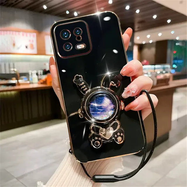 Funda con soporte de conejo de arena movediza para Xiaomi Redmi Note 12 Pro Plus 12S 11 11S 10 9 Pro 8T 10S 9S 12C A1 Plus 10C con cordón - Image 4