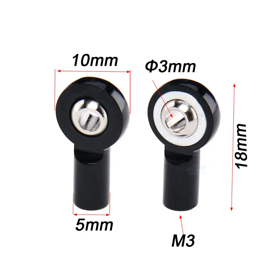 10PCS Aluminum Alloy M3 Link Rod End Ball L18mm/20mm/26mm Metal Rod End Ball For Rc Boat Airplane RC Crawler Car Truck Buggy image 4