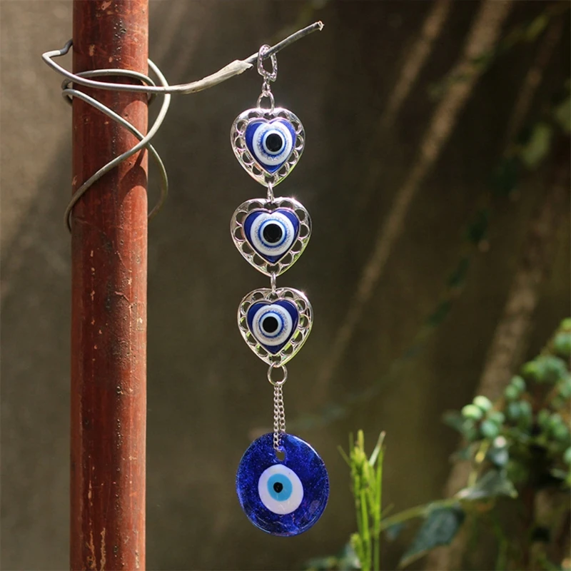 Amuleto de ojos azules turcos, protección de pared colgante, amuletos de la  suerte, campanillas de v JAMW Sencillez