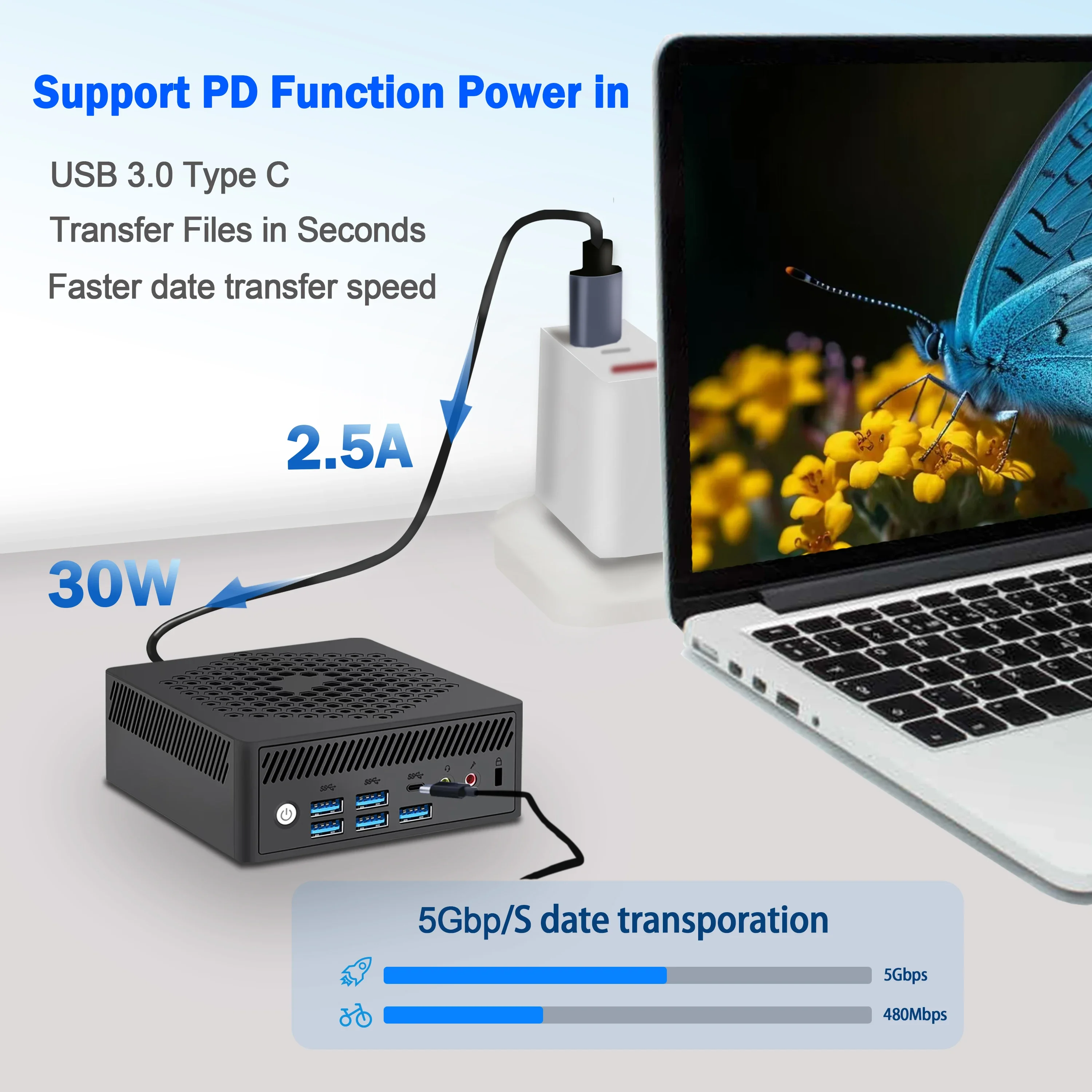 SZBOX X15 Fanless N150 Mini PC Twin Lake N150 Mini Computer Windows 11 Pro DDR4 16GB RAM 512GB NVMe SSD 4K WiFi 6 BT5.2 5