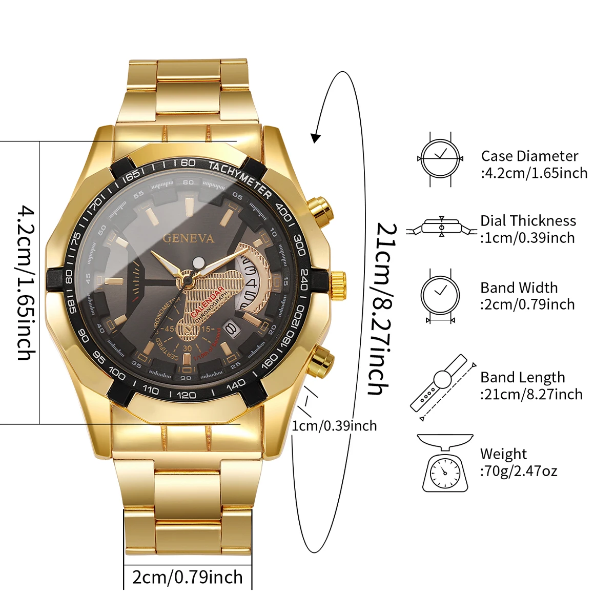 4pcs/set Men's Business Style Watch Simple Casual Scale Dial Men's Luxury Quartz Watch Combination Set (Box Not Included)