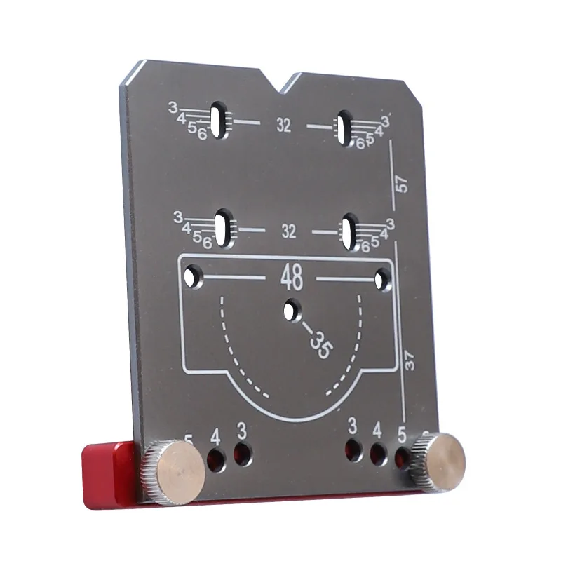 35mm Multi-Function Hinge Punching Locator Aluminum Alloy Hinge Boring Jig with Scale Woodworking Drilling Positioning Plate