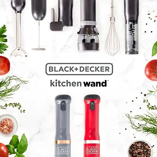 BLACK+DECKER Kitchen Wand Blender Kit, Red (BCKM1011K06), 1