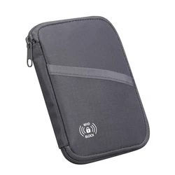 Travel Wallet with RFID Blocking - Premium Passport and Document Organizer (GRAY)