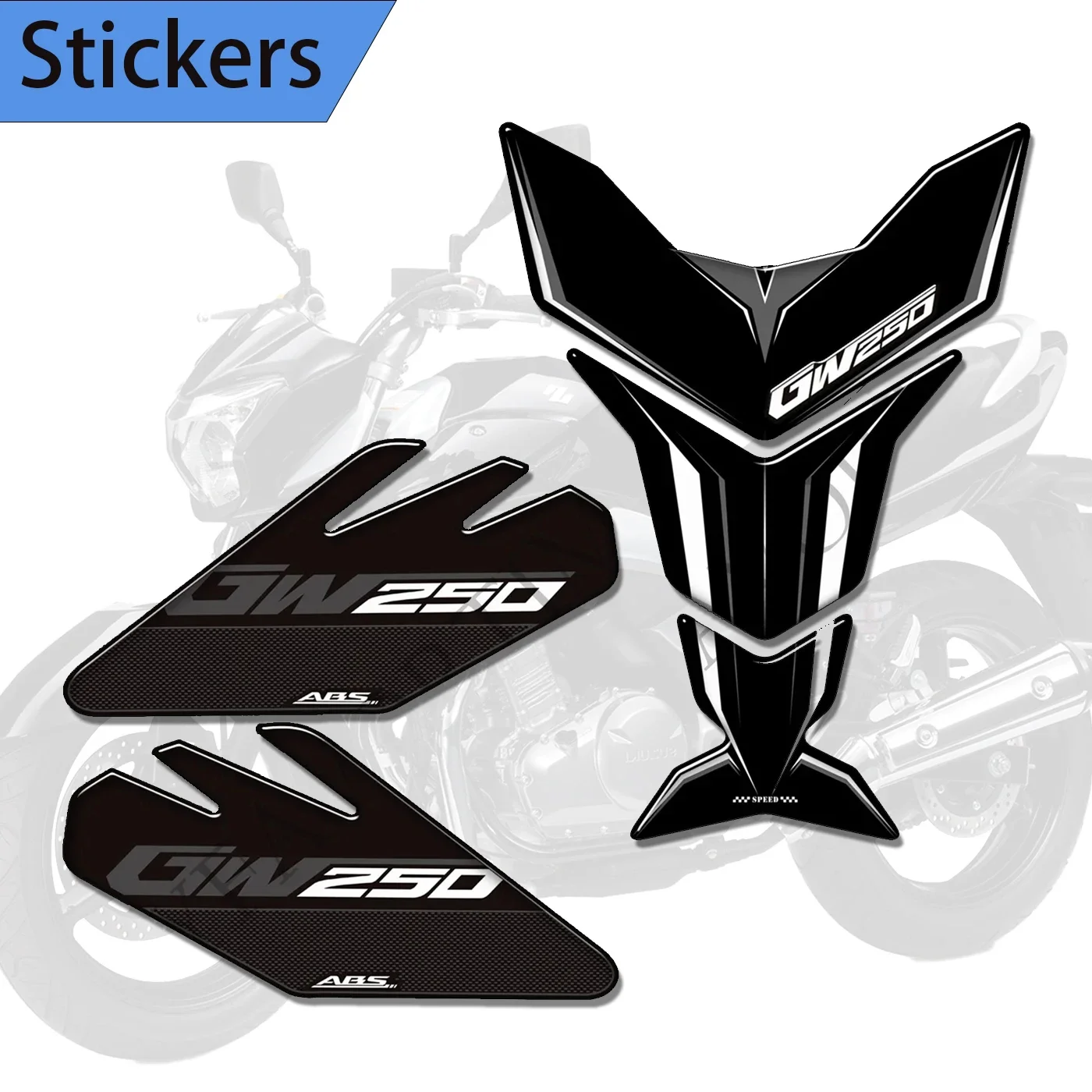 Motorcycle Decals For Suzuki Inazuma GW250 GW 250 Tank Pad Side Grips Gas Fuel Oil Kit Knee Protection for suzuki inazuma gw250 gw 250 motorcycle 3d stickers tank pad side grips gas fuel oil kit knee decals protection