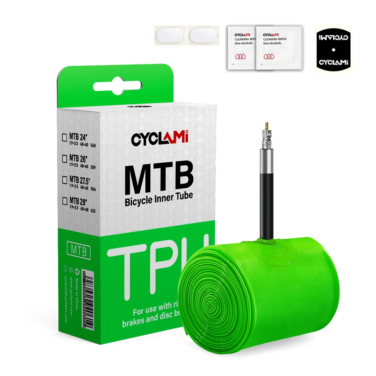 CYCLAMI Ultralight Bike Inner Tube 26 27.5 29 Inches MTB Bicycle TPU Material Tire 45mm French Valve Super Light Anti-Oxidation