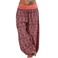 Pantalon imprimé géométrique décontracté pour femme, pantalon Haren, jambe large, confortable, personnalité 3
