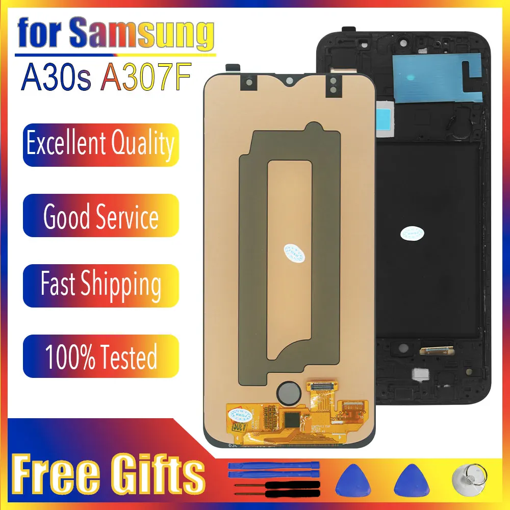 Новый AMOLED ЖК-дисплей для Samsung Galaxy A30S дисплей сенсорный экран дигитайзер для Samsung A30s LCD A307F SM-A307F Замена