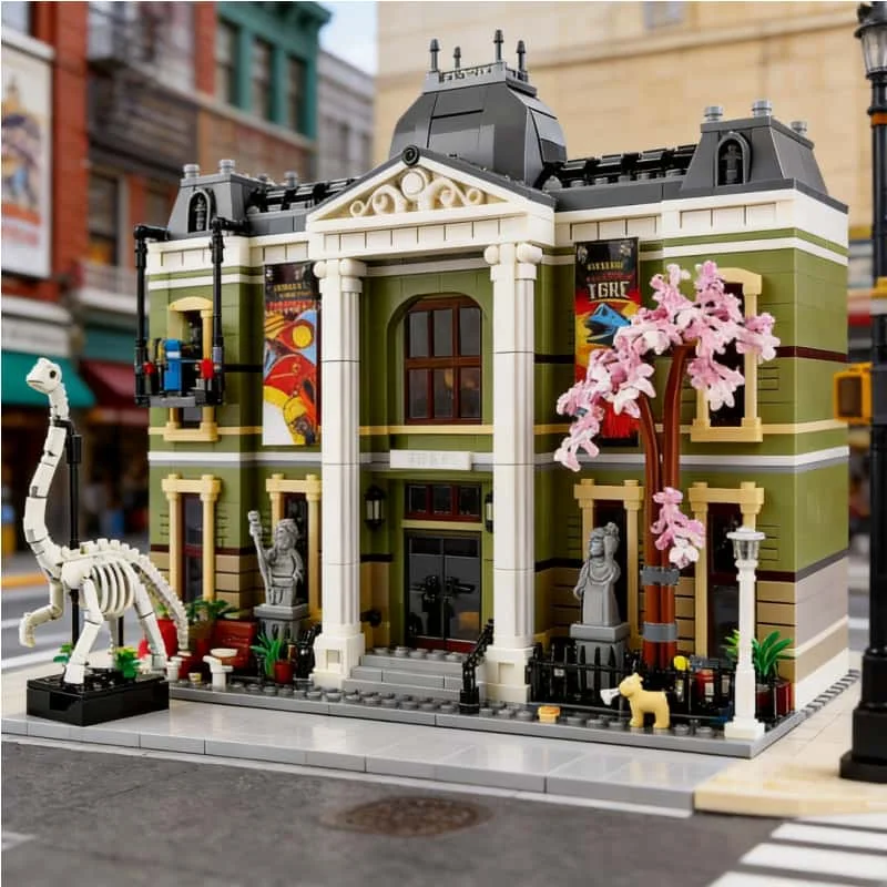 2026 Neues Ikonen-Bausteinset des Natural History Museum: Größtes modulares Architektur-Straßenansicht-Bauset – Weihnachtsgeschenk