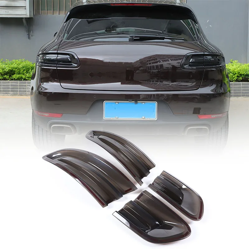 

Smoky Black Car Rear Tail Light Lamp Decoration Cover Taillight Guards Shell For Porsche Macan 2014-2017 Exterior Accessories
