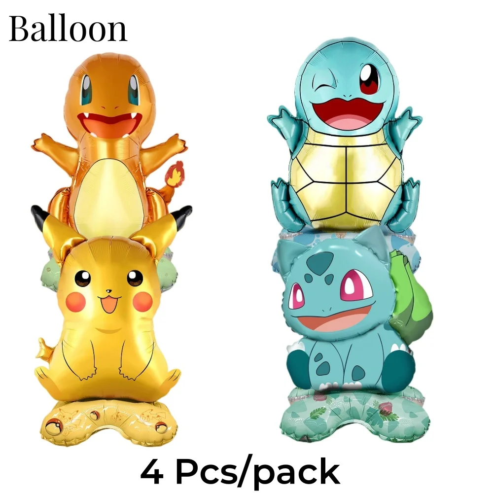 Pokemon Birthday Party Decoration Pikachu Theme Event Supplies For Kids Balloon Stickers Tableware Cake Toppers Banner Backdrops