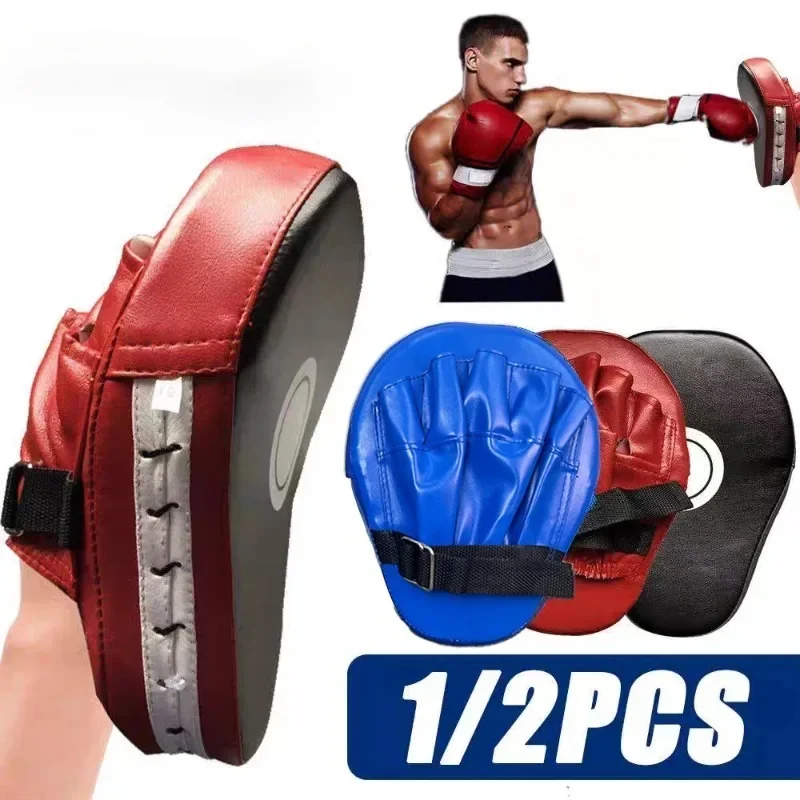 Description Picture 2 of item2Pcs Boxing Curved Hand Target Boxing Pad Gloves Gym Training Kickboxing Exercise PU Leather Punching Bag Muay Thai Taekwondo