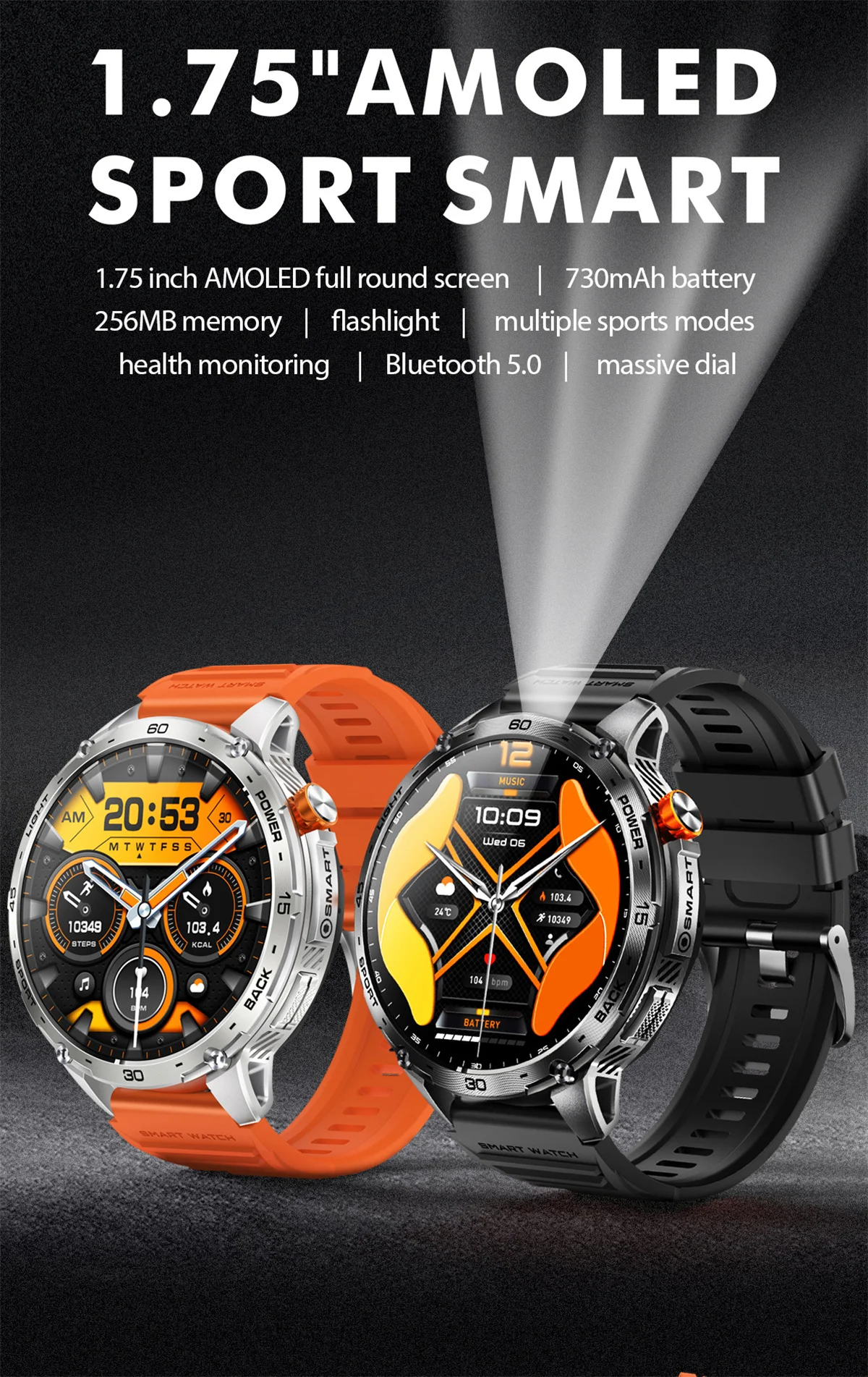 K69 ����Ʈ �ð� Amoled LED ������ ���� BT ��ȭ �߿� ������ ��Ʈ�Ͻ� Ʈ��Ŀ �ǰ� ����� Smartwatch 730mAh �� ���