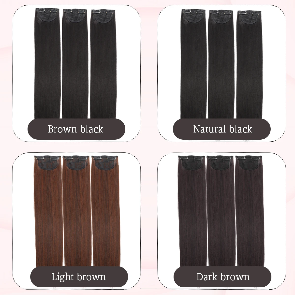 16-24 inch synthetic hair extension Wig patch invisible seamless for women three straight to increase hair volume