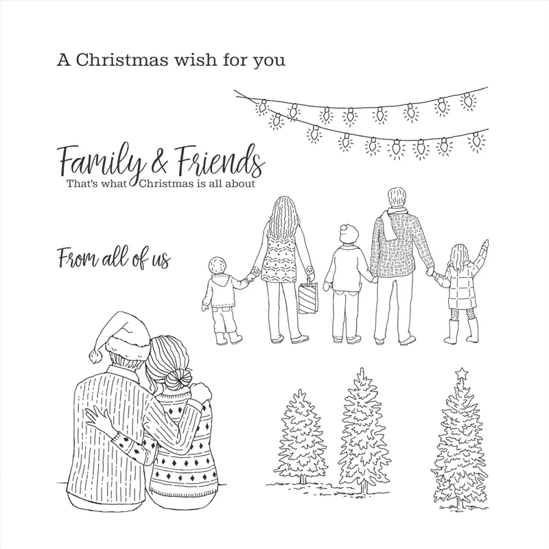 

Family Friends Father Mother Kids Clear Transparent Stamps Diy Scrapbooking Craft Paper Cards 2022 New 5.5*5.5inch Stamps