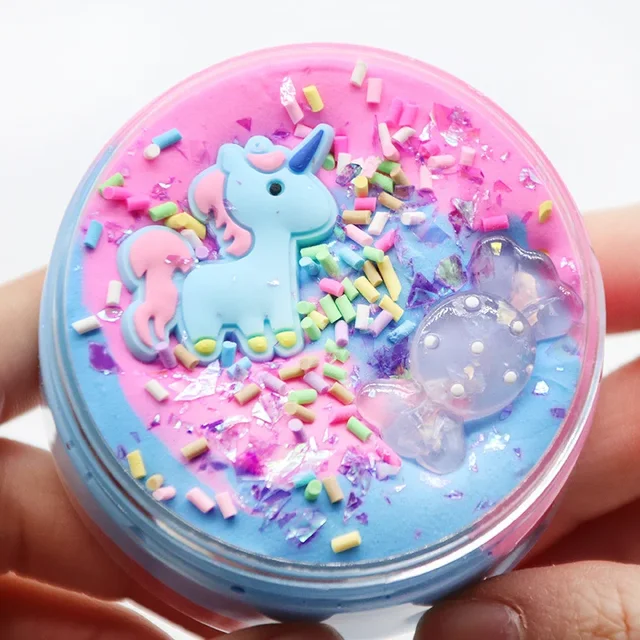 60ml Unicorn Puff Slime Plastic Clay Light Clay Colorful Modeling Polymer Clay Sand Fluffy Light Plasticine Gum for Handmade Toy 2