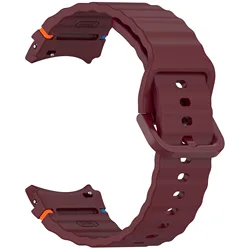 Premium No Gaps Silicone Sports Band - Universal Smartwatch Accessory for Watch 6 Classic (Wine red)