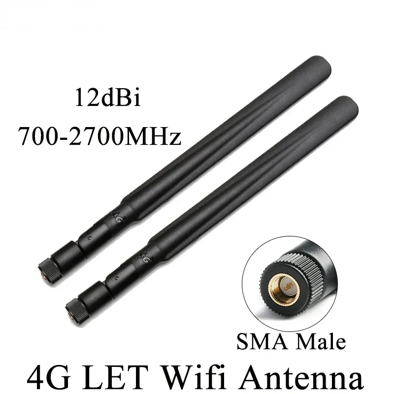 4G LET 와이파이 안테나, 고이득 SMA 수 무지향성 안테나, 4G 모뎀 라우터용, 700-2700MHz, 12dBi