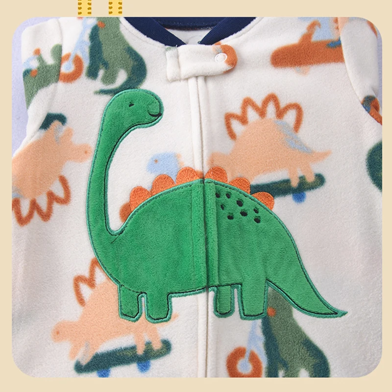 Winter Baby Rompers Clothes Zipper Fleece Warm Kids Girl Pajamas Outfit Animal Cartoon Jumpsuit Boy Clothing 9 12 18 24 Months