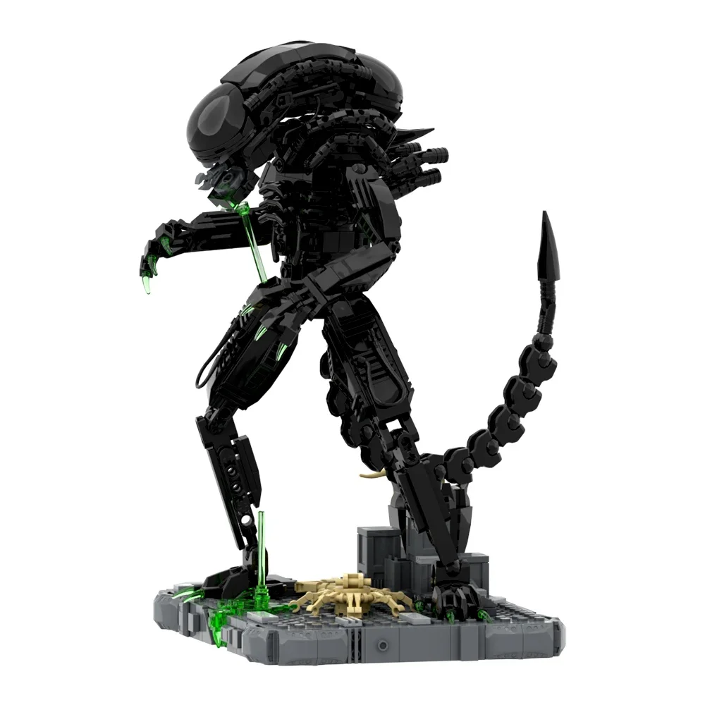 Gobricks MOC Movie Alien Monster Building Blocks Model Alien Drooling Monster DIY Bricks Assembly Toys Kids Creative Toys Gifts 6