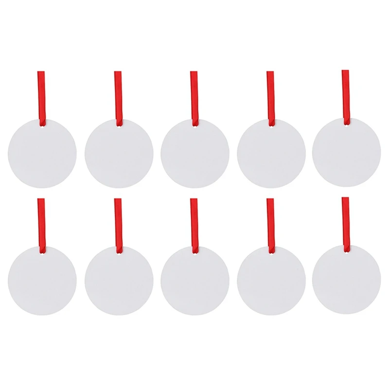 10Pack Sublimation Christmas Blanks , Blank Aluminum Board Ornaments White Blank Ornaments For DIY Christmas Day
