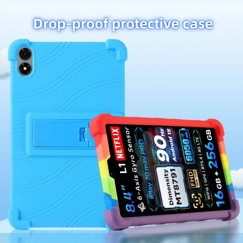 Children's Shockproof Silicone Kickstand Case - Durable Protective Cover