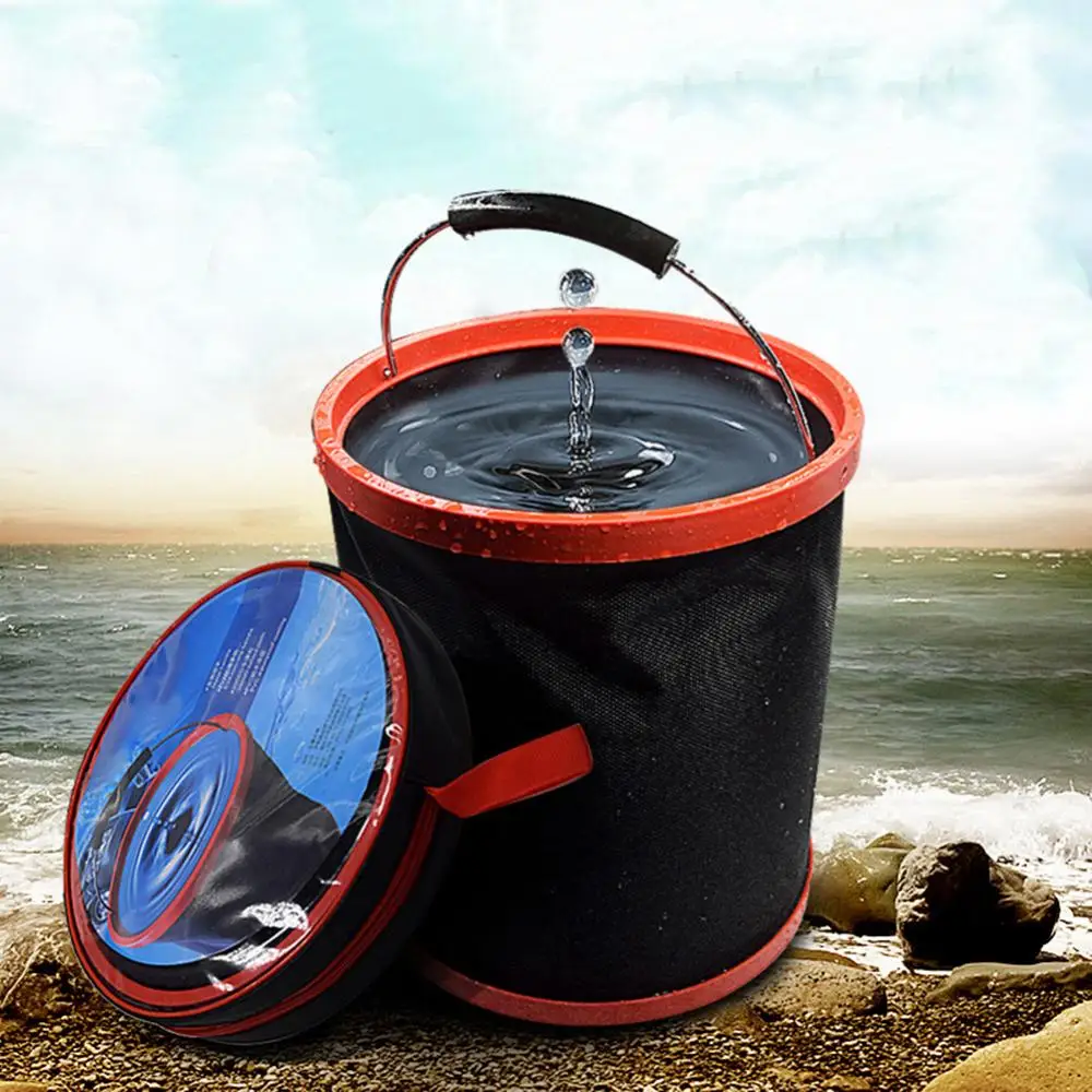 

12L Car Boating Camping Fishing Oxford Cloth Portable Folding Water Bucket