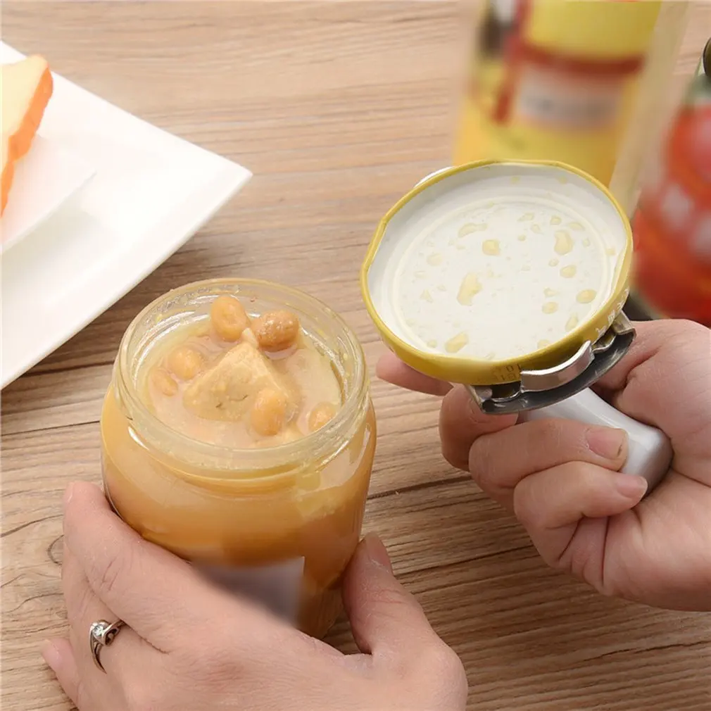 

Stainless Steel Manual Bottle Opener Can Opener Lid Opener Spiral Gear Design Easy-Grip Handle Open The Covers