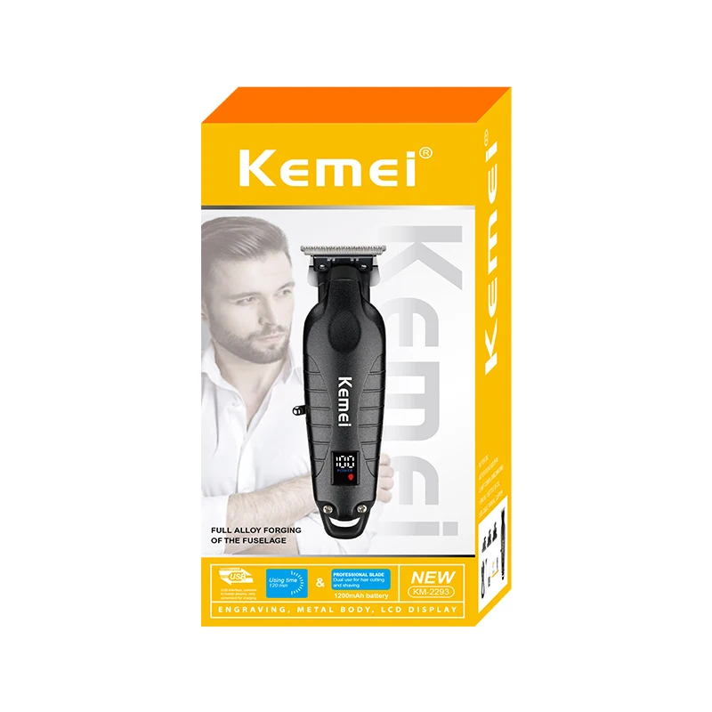 KEMEI New Design Hair Cutter Machine Best Brand Km-2293 Fast Charging Barber Machine Blades Hair Cutter 5