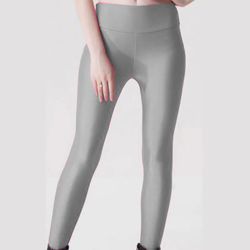 silver nylon leggings