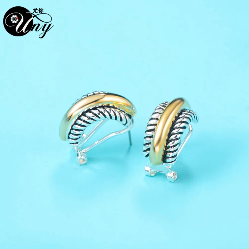 UNY Earring Antique Jewelry Earrings Designer Inspired David Women Earring Brand French Clip CZ Cable Wire Vintage Earrings Gift 4