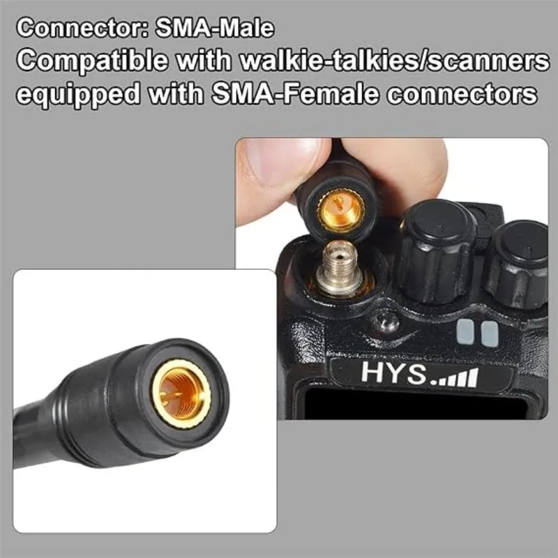 RH-795 안테나 70-1000MHz 광대역 7.6인치45.2인치 텔레스코픽 SMA-남성형 모바일 라디오 안테나(TYT YAESU Kenwood 양방향 라디오용)