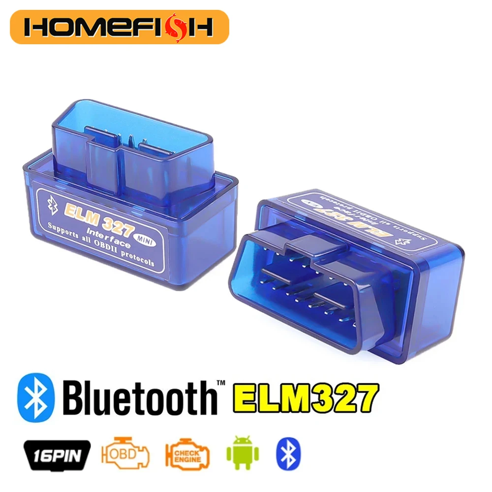 16 PIN Interfaccia V2.1 ELM327 OBD2 Mini Lettore di codici Strumento di scansione Scanner per auto per strumento diagnostico Android OBDII OBD 2 Per A