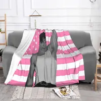Nicholas Chavez Pink American Knitted Blanket  Flannel Throw Blanket Bed Sofa Decoration Soft Warm Bedspreads 2