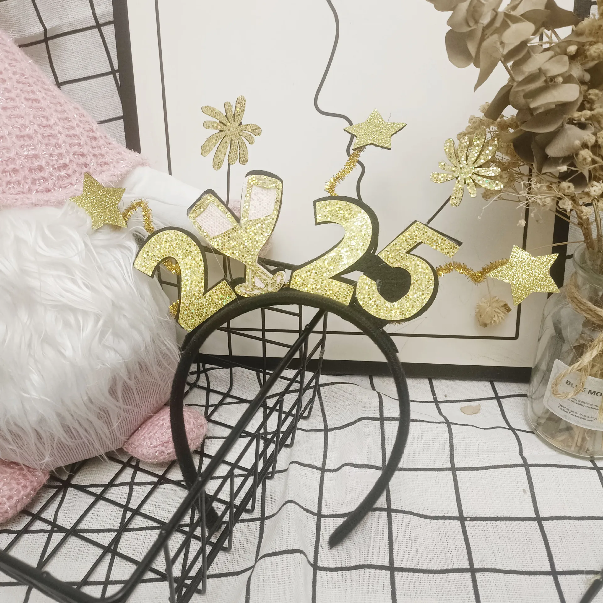 Fireworks Headbands Happy New Year Hair Buckles New Year Party Letter Headwear Dress Up Headbands hair headband hair accessories