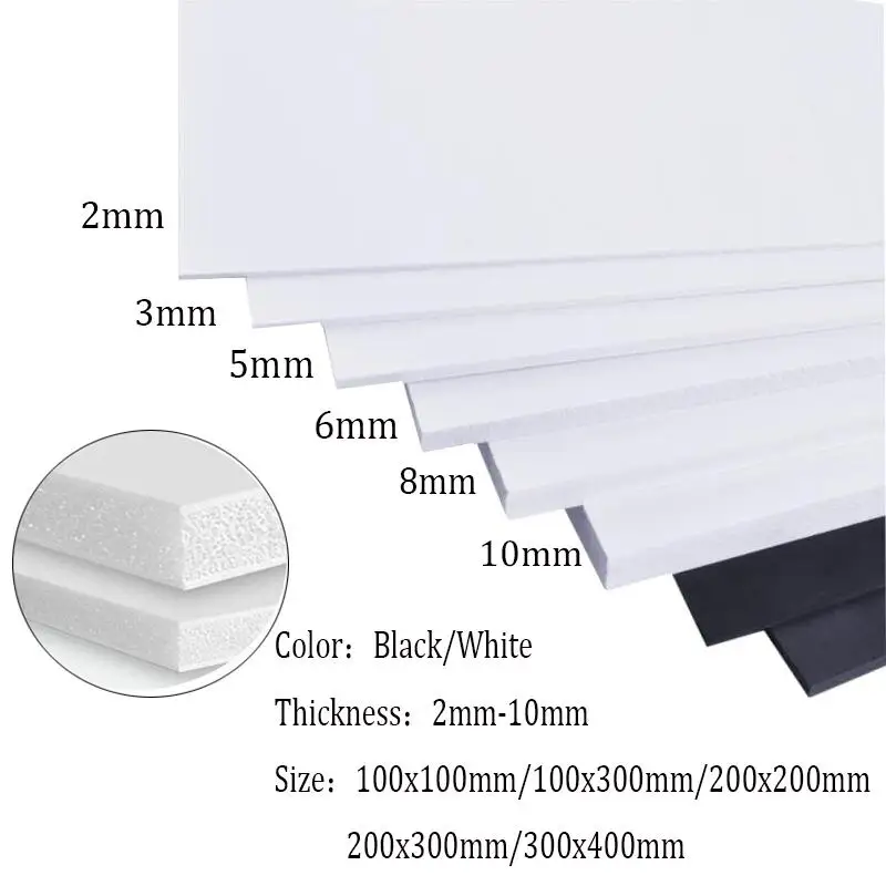 1pcs PVC foam board Handmade Model making material plastic flat board For DIY Building model materials Thickness 2mm~10mm