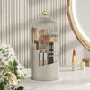 Makeup Brush Holder Organizer 360° Rotating Cosmetic Organizer With Lid Desktop Makeup Organizer Lipstick Eyebrow Pencil Holder 5